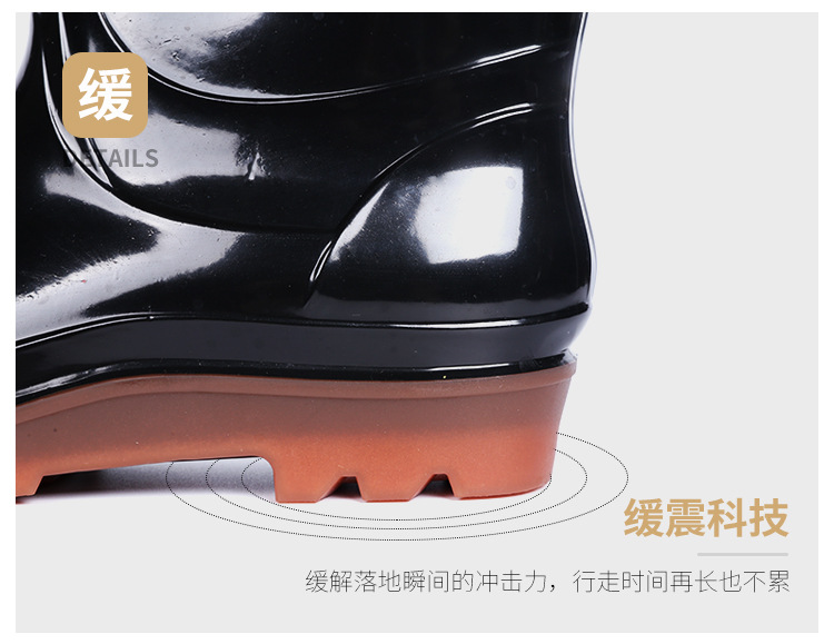New Men's Rain Boots Low-Cut Rain Boots Men's Fashion Rubber Boots Non-Slip Wear-Resistant Tendon Sole Labor Protection Shoes Wholesale