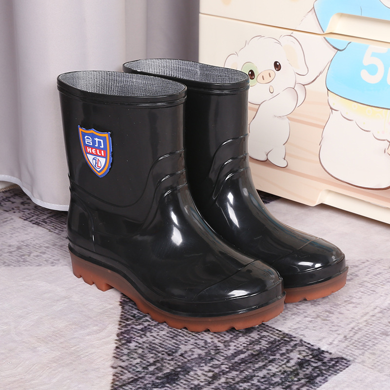 New Men's Rain Boots Low-Cut Rain Boots Men's Fashion Rubber Boots Non-Slip Wear-Resistant Tendon Sole Labor Protection Shoes Wholesale