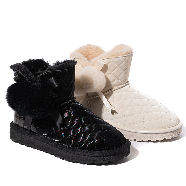 Cotton-Padded Shoes Cross-Border New Arrival Mother&#039;s Shoes Mid-Calf Suede Thickened Warm Snow Women&#039;s round Head Leisure Snow Boots Women