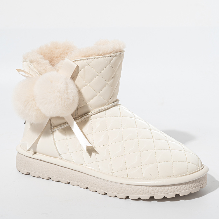 Cotton-Padded Shoes Cross-Border New Arrival Mother&#039;s Shoes Mid-Calf Suede Thickened Warm Snow Women&#039;s round Head Leisure Snow Boots Women