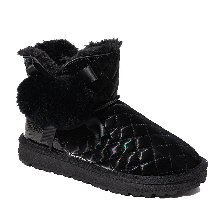 Cotton-Padded Shoes Cross-Border New Arrival Mother&#039;s Shoes Mid-Calf Suede Thickened Warm Snow Women&#039;s round Head Leisure Snow Boots Women