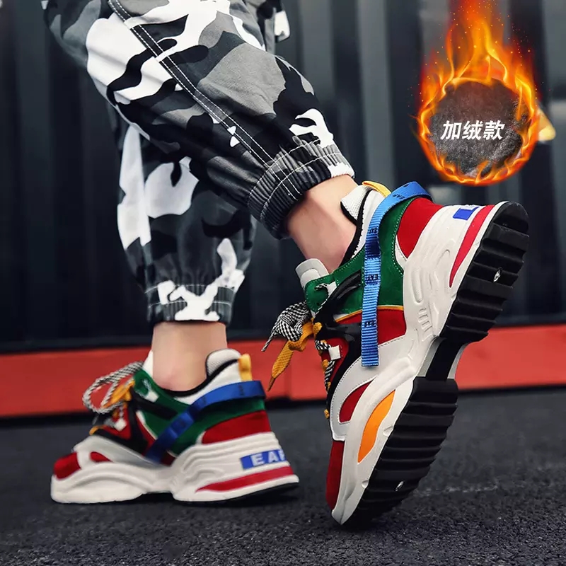 Winter cotton-padded shoes macy's with a velvet Korean version of men's shoes sneakers