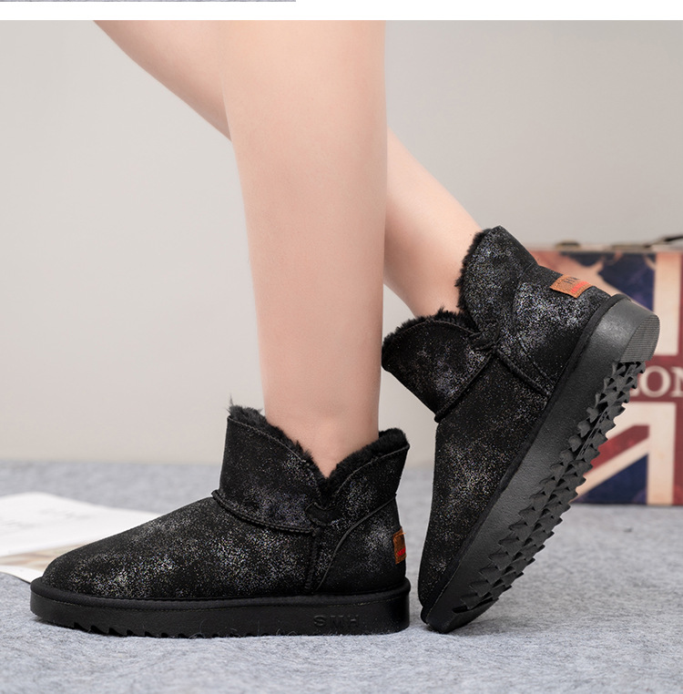 Women's Cotton-Padded Shoes Cross-Border Winter New Korean Style Daily Casual Platform UGG Fleece Lined Padded Warm Keeping Snow Boots for Women