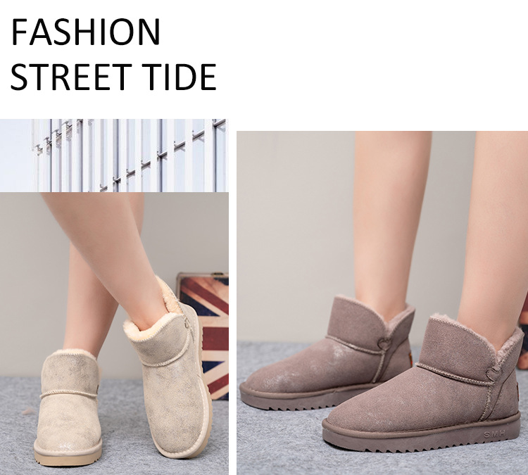 Women's Cotton-Padded Shoes Cross-Border Winter New Korean Style Daily Casual Platform UGG Fleece Lined Padded Warm Keeping Snow Boots for Women