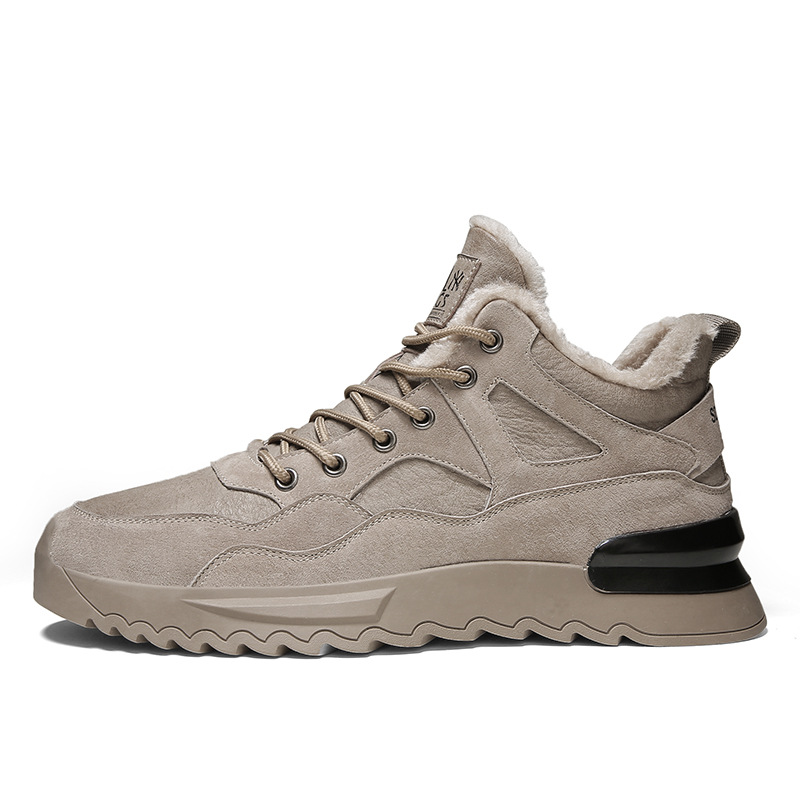 Men&#039;s Shoes 2021 New Winter Fleece-Lined High-Top Shoes Insulated Cotton-Padded Shoes Men&#039;s Mid-Top Casual Sneakers Versatile Fashion Shoes