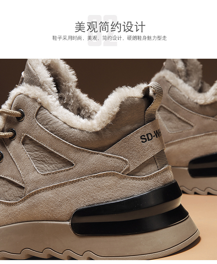 Men's Shoes 2021 New Winter Fleece-Lined High-Top Shoes Insulated Cotton-Padded Shoes Men's Mid-Top Casual Sneakers Versatile Fashion Shoes