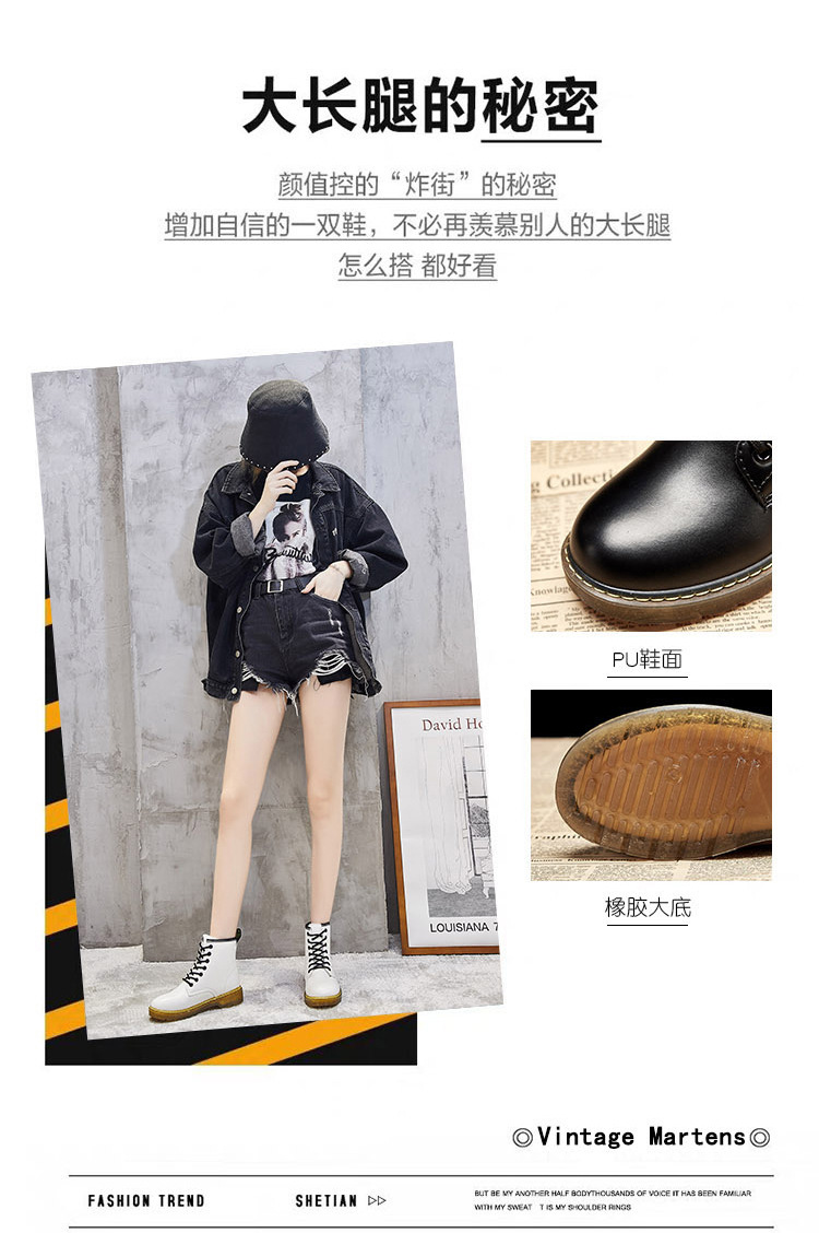 Super Hot All-Matching Ins Fleece Dr. Martens Boots Women's British 2020 Winter New Student Thick Bottom and Warm Keeping Ankle Boots Cotton-Padded Shoes