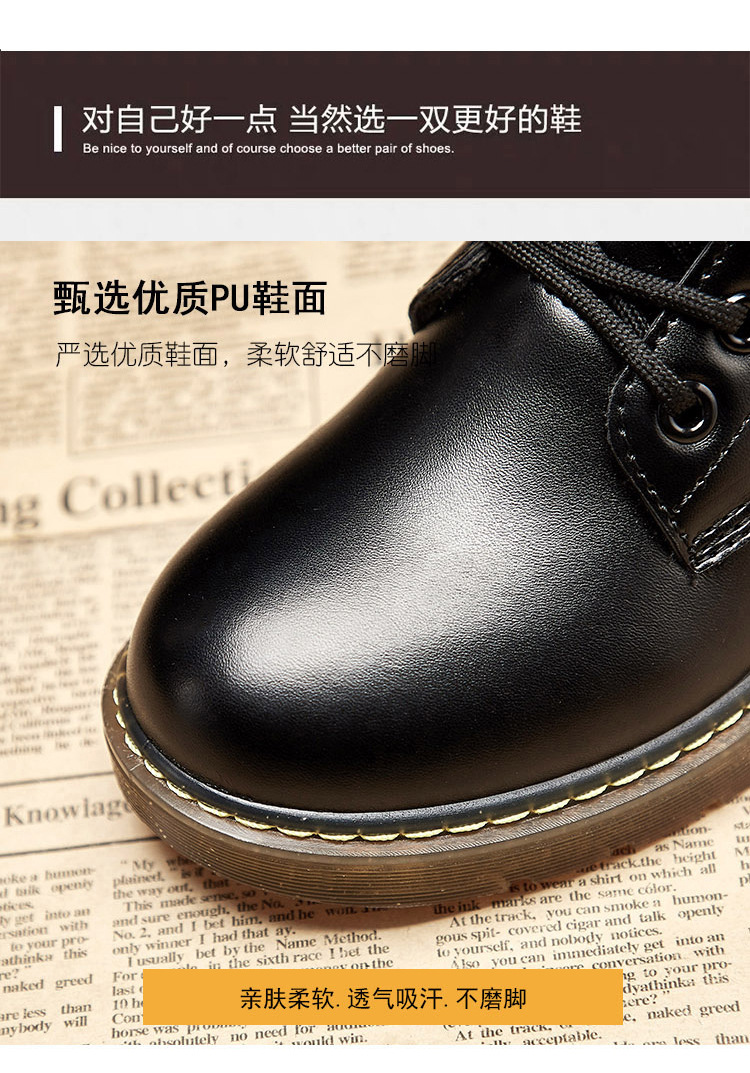 Super Hot All-Matching Ins Fleece Dr. Martens Boots Women's British 2020 Winter New Student Thick Bottom and Warm Keeping Ankle Boots Cotton-Padded Shoes