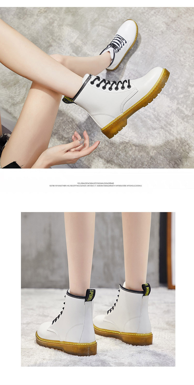 Super Hot All-Matching Ins Fleece Dr. Martens Boots Women's British 2020 Winter New Student Thick Bottom and Warm Keeping Ankle Boots Cotton-Padded Shoes