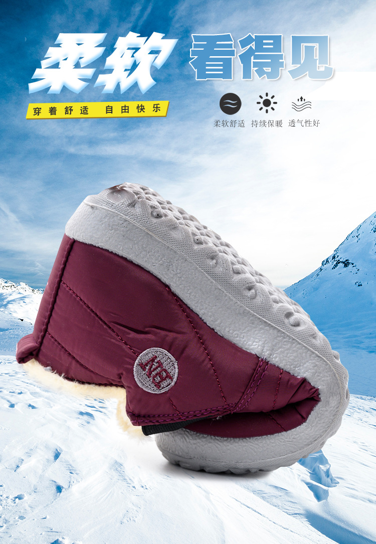 Cross-Border Foreign Trade Snow Boots Women's Winter Warm with Velvet Short Boots Cotton-Padded Shoes Thickened Flat New Women's Shoes Waterproof Non-Slip