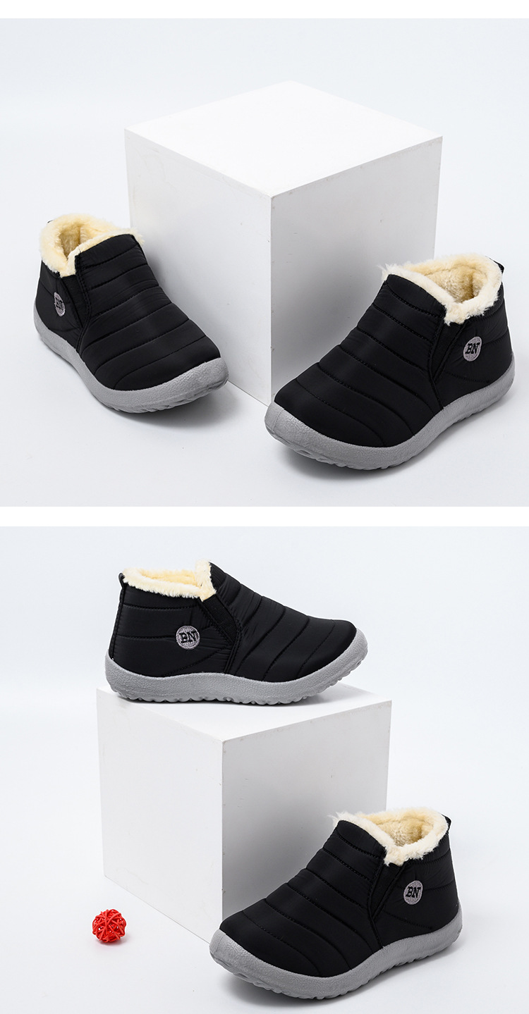 Cross-Border Foreign Trade Snow Boots Women's Winter Warm with Velvet Short Boots Cotton-Padded Shoes Thickened Flat New Women's Shoes Waterproof Non-Slip