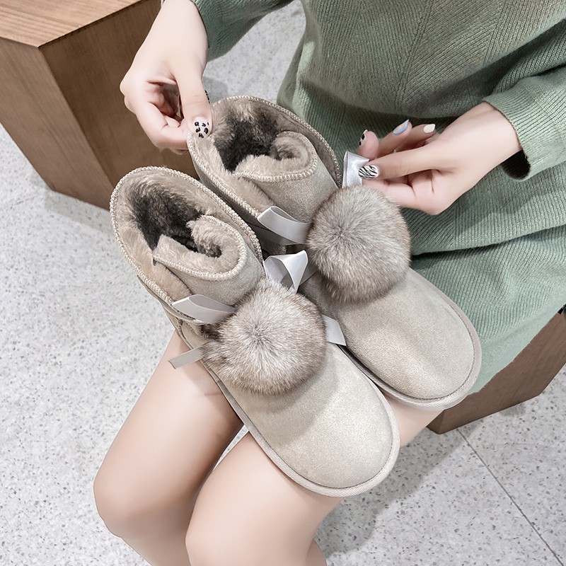 2021autumn and Winter New Fashion Cotton-Padded Shoes with Velvet Korean Style Online Influencer Fashion Casual Velvet Thick Women&#039;s Snow Boots Women