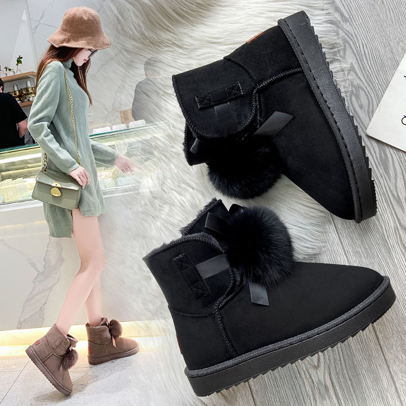 2021autumn and Winter New Fashion Cotton-Padded Shoes with Velvet Korean Style Online Influencer Fashion Casual Velvet Thick Women&#039;s Snow Boots Women