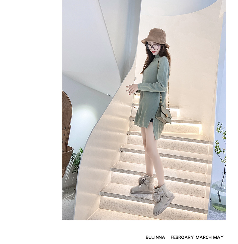 2021autumn and Winter New Fashion Cotton-Padded Shoes with Velvet Korean Style Online Influencer Fashion Casual Velvet Thick Women's Snow Boots Women
