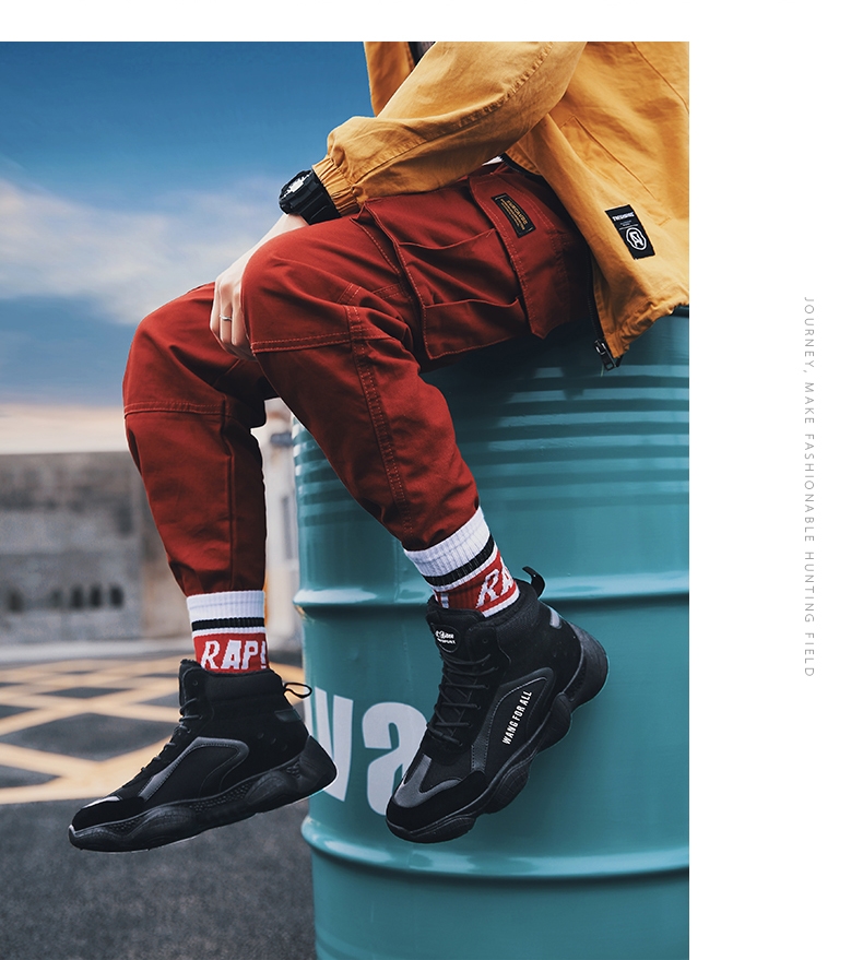 Winter cotton-padded shoes with velvety men's shoes high top shoes sneakers men's shoes tide shoes coconut