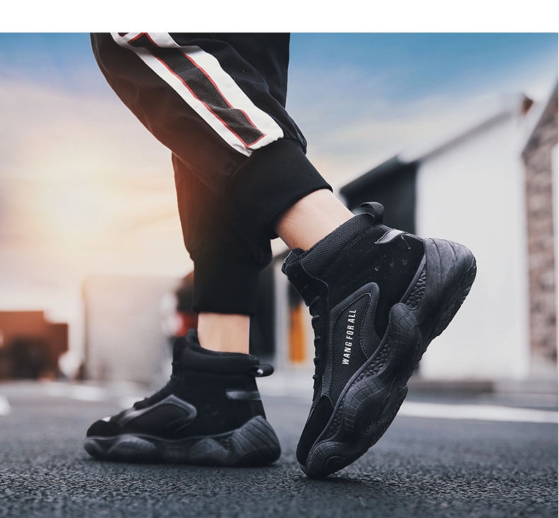 Winter cotton-padded shoes with velvety men's shoes high top shoes sneakers men's shoes tide shoes coconut