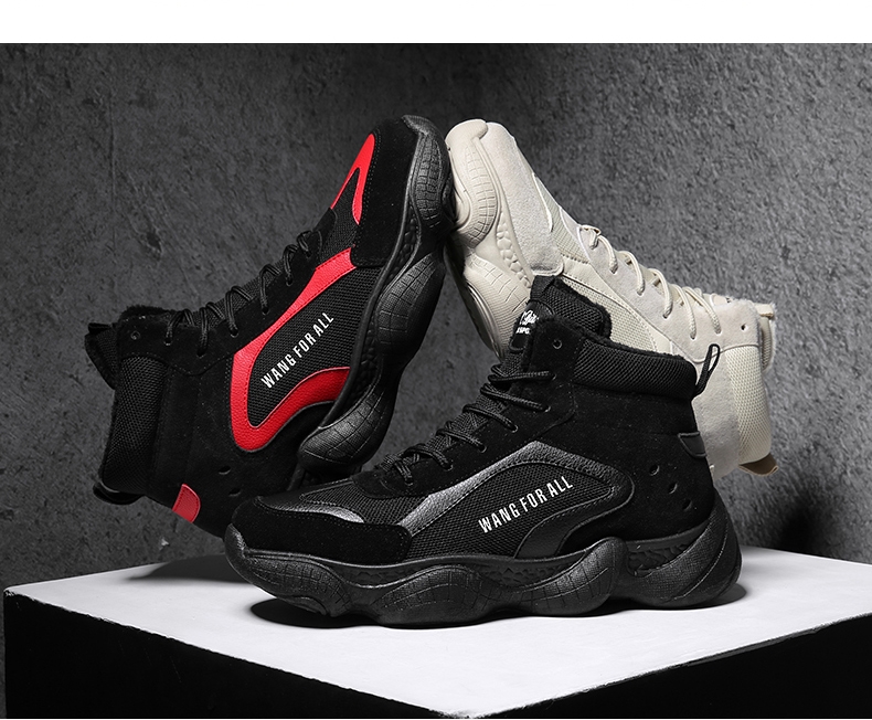 Winter cotton-padded shoes with velvety men's shoes high top shoes sneakers men's shoes tide shoes coconut