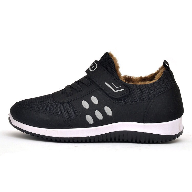 Autumn and Winter 2020 Middle-Aged and Elderly Lightweight Cotton-Padded Shoes Soft Bottom Walking Casual Mom Shoes round Head plus Velvet Simple