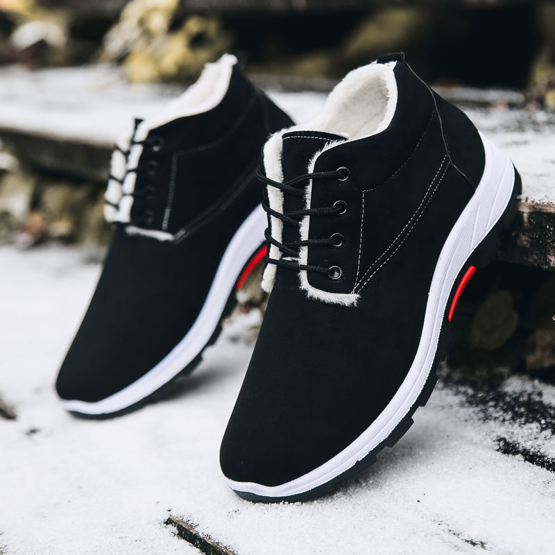 Men&#039;s Winter Shoes Fashionable Frosted Boots British Cotton-Padded Shoes Men&#039;s 2020 New Winter Fleece-Lined Thickened Men&#039;s Shoes