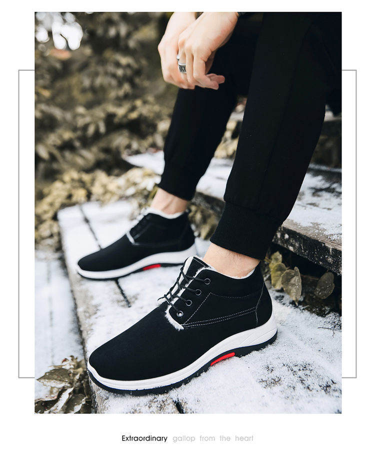 Men's Winter Shoes Fashionable Frosted Boots British Cotton-Padded Shoes Men's 2020 New Winter Fleece-Lined Thickened Men's Shoes