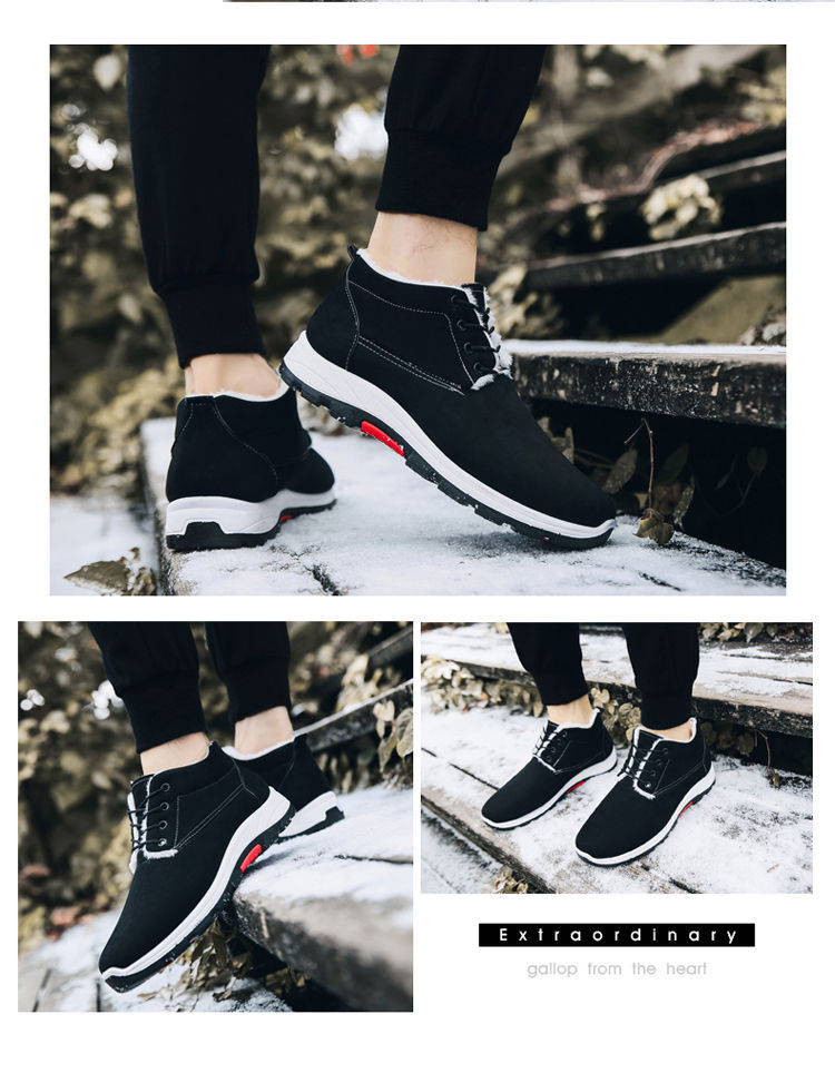 Men's Winter Shoes Fashionable Frosted Boots British Cotton-Padded Shoes Men's 2020 New Winter Fleece-Lined Thickened Men's Shoes