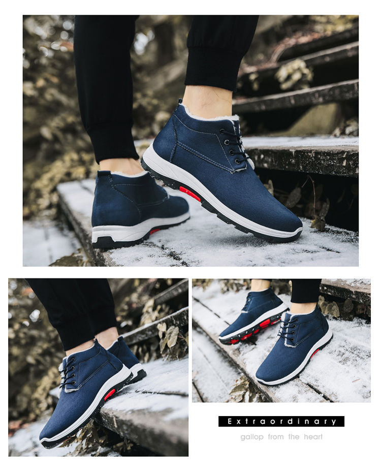 Men's Winter Shoes Fashionable Frosted Boots British Cotton-Padded Shoes Men's 2020 New Winter Fleece-Lined Thickened Men's Shoes