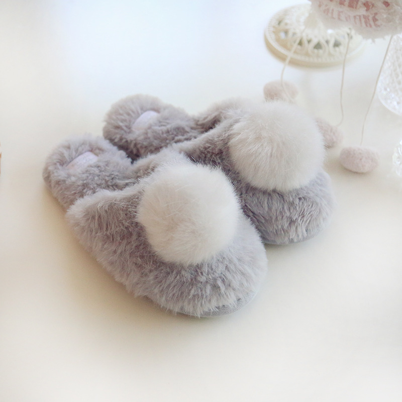 Winter New Home Japanese Cute Warm Cotton Slippers Cartoon Furry Slippers Indoor Home Women&#039;s Cotton-Padded Shoes