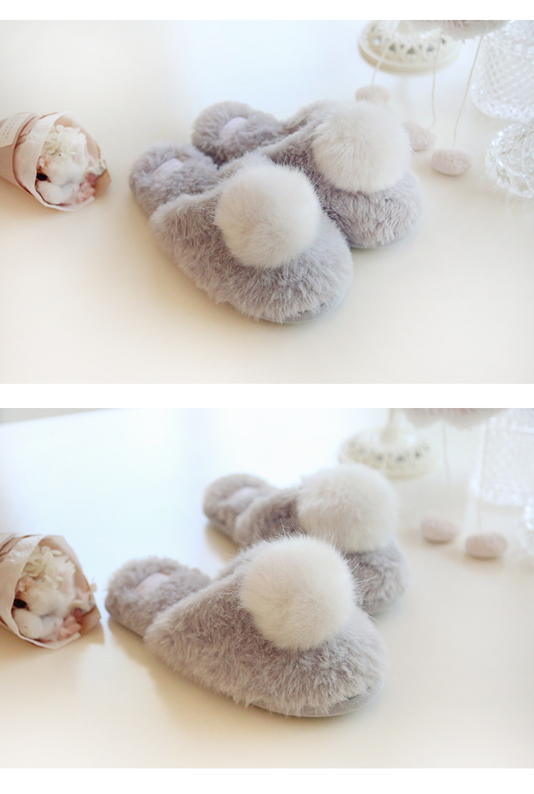 Winter New Home Japanese Cute Warm Cotton Slippers Cartoon Furry Slippers Indoor Home Women's Cotton-Padded Shoes