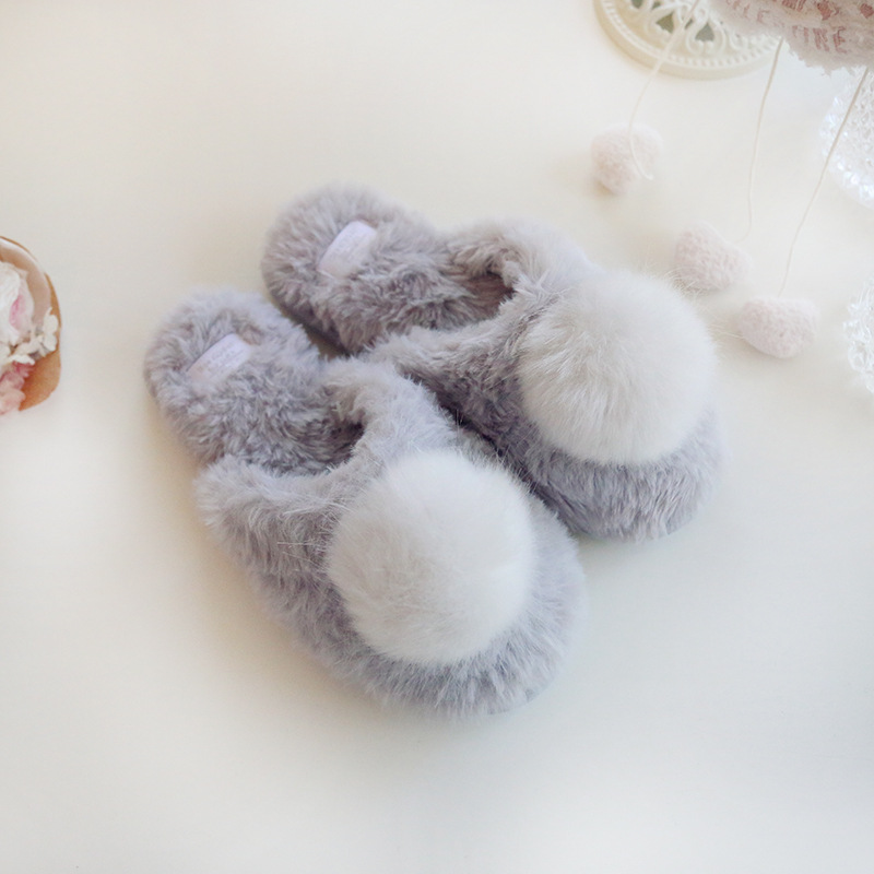 Winter New Home Japanese Cute Warm Cotton Slippers Cartoon Furry Slippers Indoor Home Women's Cotton-Padded Shoes