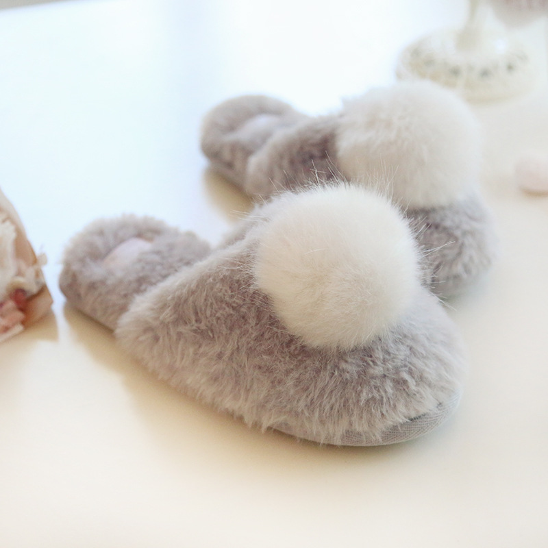 Winter New Home Japanese Cute Warm Cotton Slippers Cartoon Furry Slippers Indoor Home Women's Cotton-Padded Shoes
