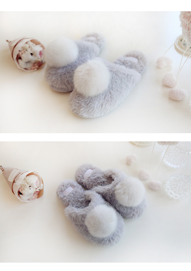 Winter New Home Japanese Cute Warm Cotton Slippers Cartoon Furry Slippers Indoor Home Women's Cotton-Padded Shoes