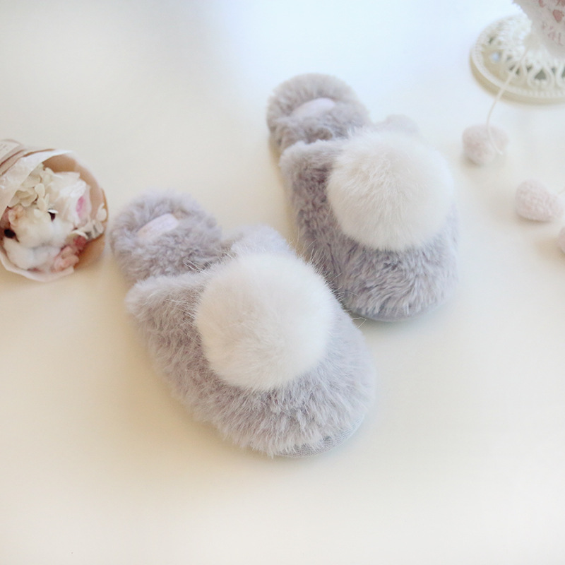 Winter New Home Japanese Cute Warm Cotton Slippers Cartoon Furry Slippers Indoor Home Women's Cotton-Padded Shoes