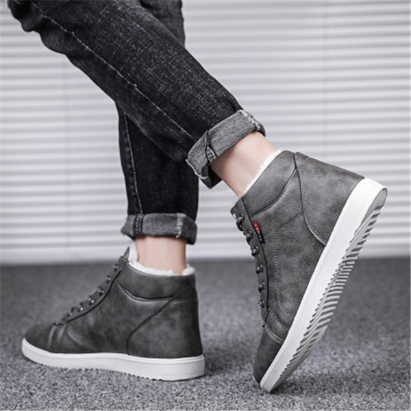 Men&#039;s shoes winter cotton-padded shoes high-top shoes Korean edition fashion board shoes versatile sports casual shoes