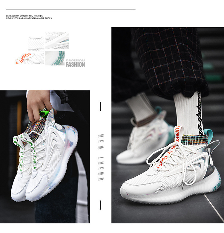 White Solid Color Universal round Toe Lace-up Summer Front Lace-up Flat Heel High-Ankle Leather Casual Shoes