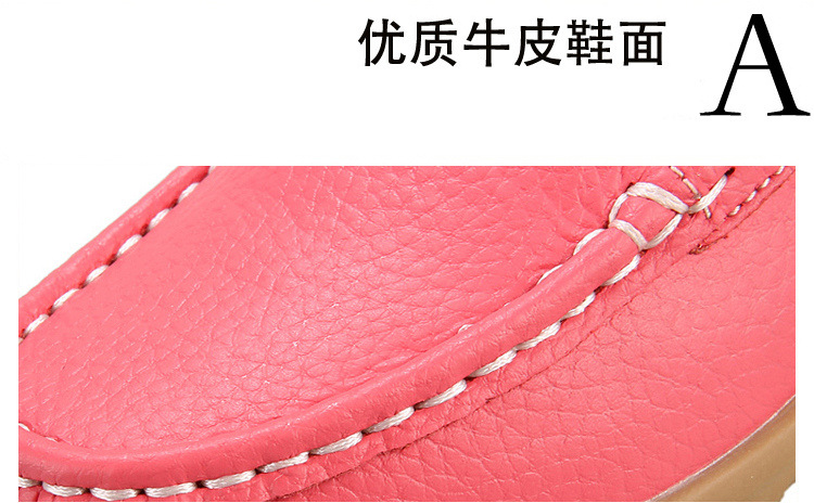 New Spring and Autumn Cowhide Wedge Nurse Shoes Casual Mom Shoes Leather Shoes Flat Pumps Women's Women's Mid Heel Shoes
