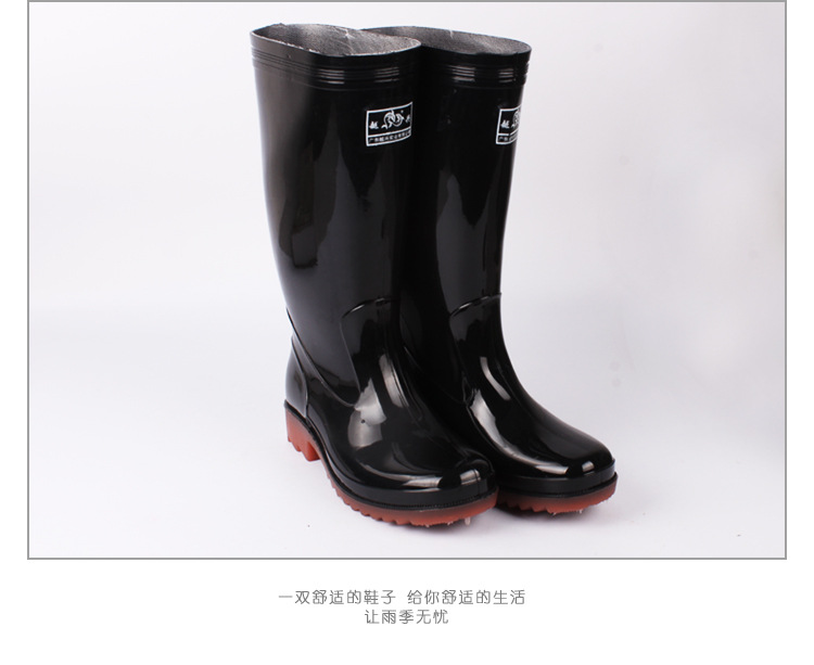 New style men's water shoes fashion high tube PVC flat flat jelly color men's rain shoes low heel rain shoes rain boots