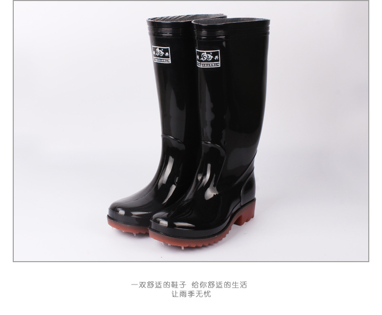 New style men's water shoes fashion high tube PVC flat flat jelly color men's rain shoes low heel rain shoes rain boots