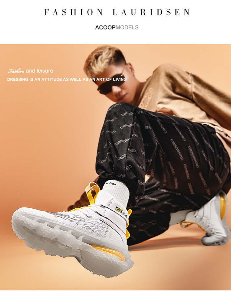 Autumn and Winter Universal White Front Lace-up Men's Solid Color round Toe High-Top Flat Heel Black Daily Men's Shoes