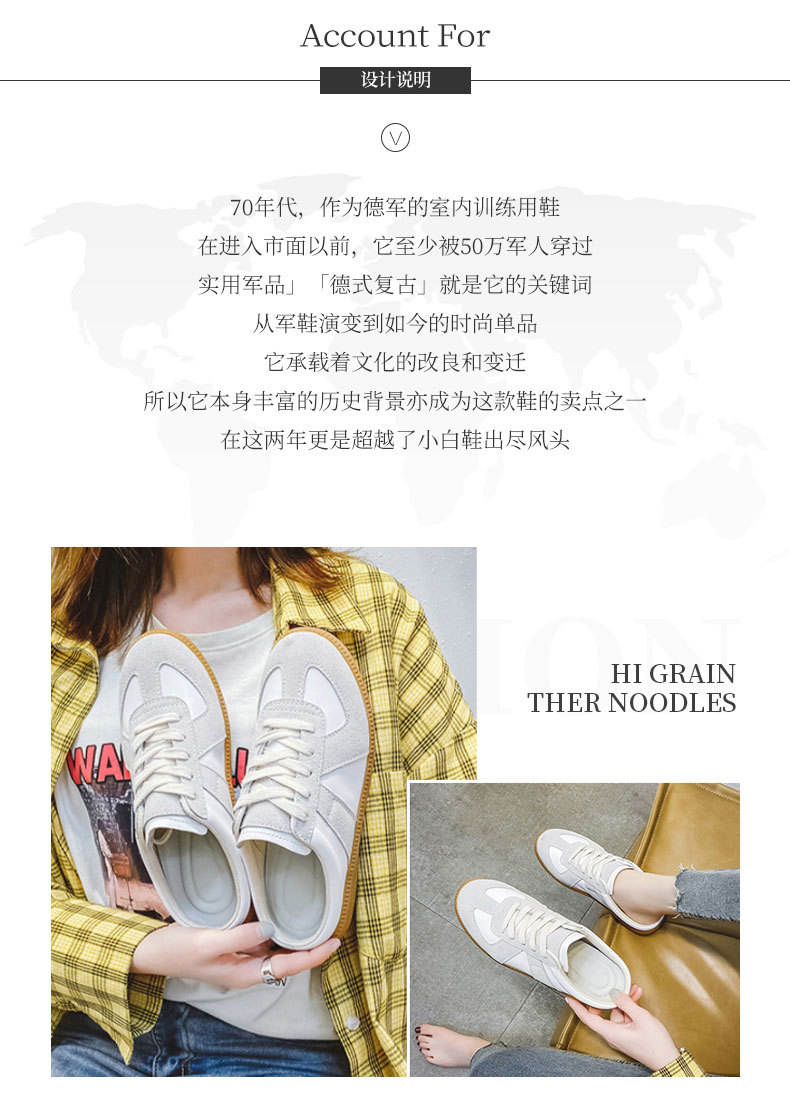 2021 Autumn and Winter German Training Shoes Women's All-Real Cowhide Breathable Flat Heel Minimalism Casual White Shoes Couple Sneakers
