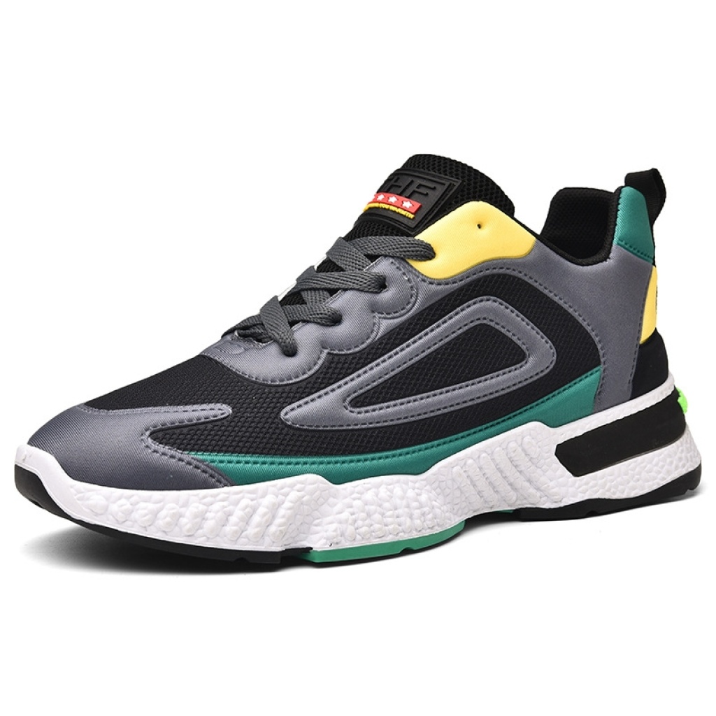 Autumn and Winter Flat Heel Color Matching Low Shoes Gray round Head Men's Front Lace-up Sneakers Trendy New Sports Shoes New Autumn and Winter Flat Heel Color Matching Low Shoes Gray round Head Men's Front Lace-up Sneakers Trendy New Sports Shoes New