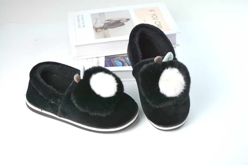 Winter Warm Cotton Shoes Super Soft Velvet Flat Heel TPR Fashion Apple Cute Slippers Cotton Slippers