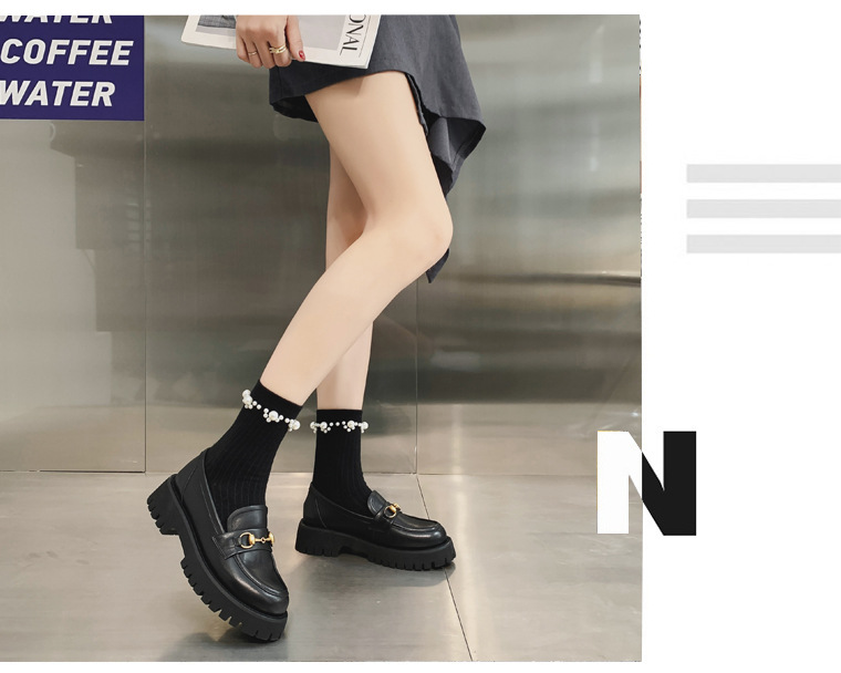 British Uniform Small Leather Shoes for Women 2021 Autumn New Flat Heel Leisure Pumps Women's First Layer Cowhide Platform Loafers British Uniform Small Leather Shoes for Women 2021 Autumn New Flat Heel Leisure Pumps Women's First Layer Cowhide Platform Loafers