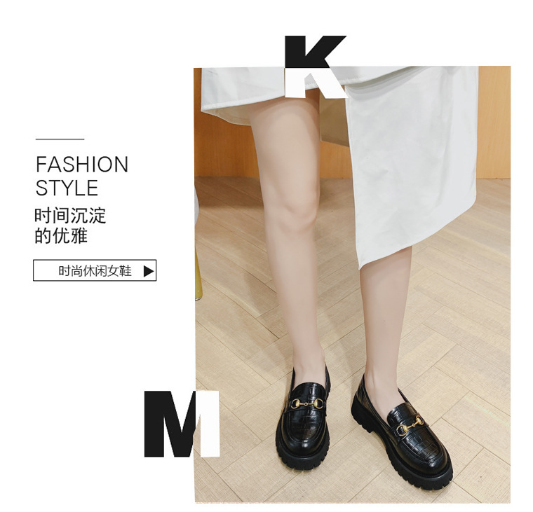 British Uniform Small Leather Shoes for Women 2021 Autumn New Flat Heel Leisure Pumps Women's First Layer Cowhide Platform Loafers British Uniform Small Leather Shoes for Women 2021 Autumn New Flat Heel Leisure Pumps Women's First Layer Cowhide Platform Loafers