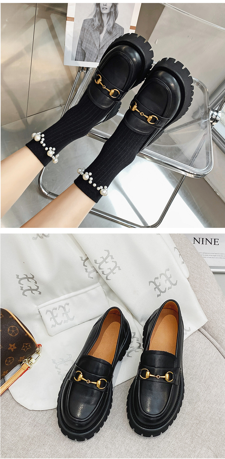 British Uniform Small Leather Shoes for Women 2021 Autumn New Flat Heel Leisure Pumps Women's First Layer Cowhide Platform Loafers British Uniform Small Leather Shoes for Women 2021 Autumn New Flat Heel Leisure Pumps Women's First Layer Cowhide Platform Loafers