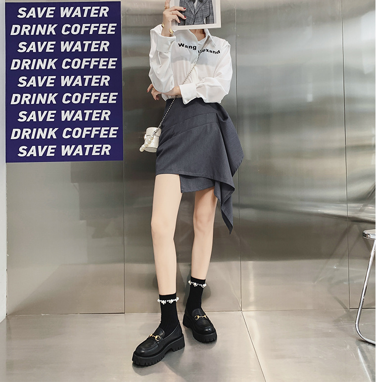 British Uniform Small Leather Shoes for Women 2021 Autumn New Flat Heel Leisure Pumps Women's First Layer Cowhide Platform Loafers British Uniform Small Leather Shoes for Women 2021 Autumn New Flat Heel Leisure Pumps Women's First Layer Cowhide Platform Loafers