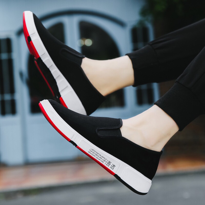 Fashion Low Top Casual Men&#039;s Shoes Light Canvas Shallow Mouth No Lace-up Shoes Comfortable Breathable Flat Heel Xiangjin Shoes