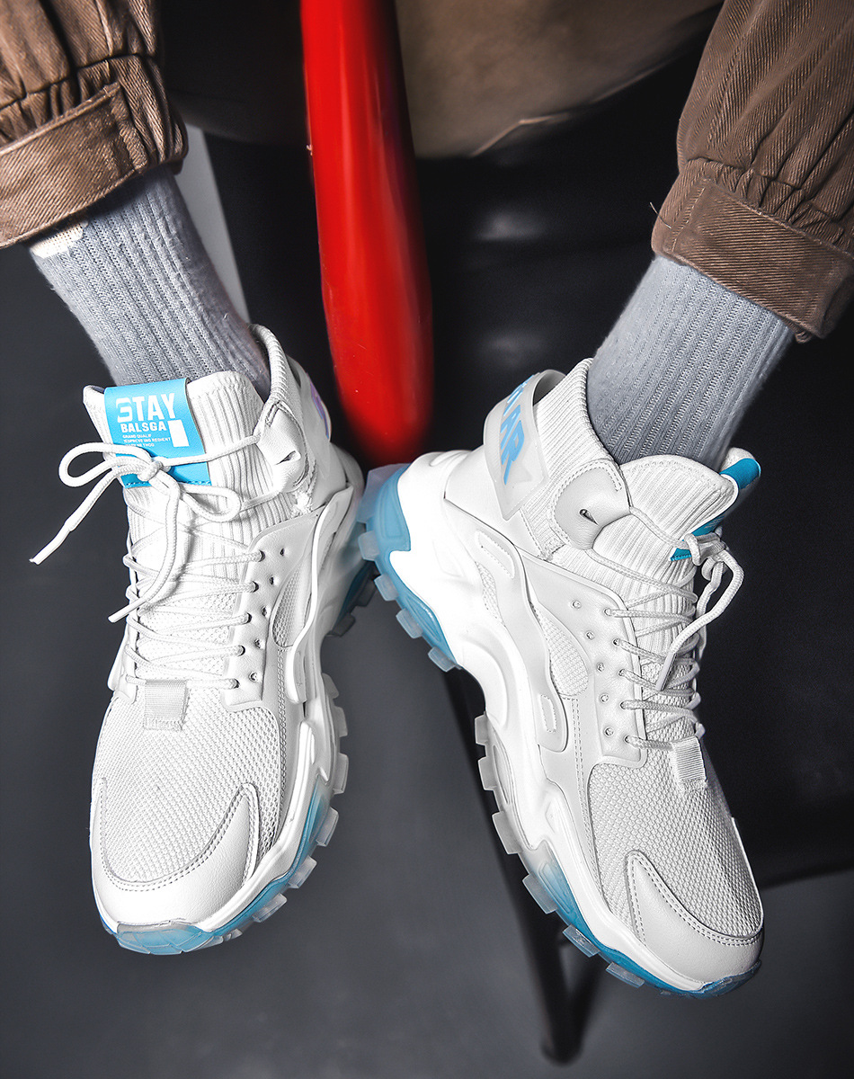 Summer Daily round Head Solid Color Low Cut White Flat Heel Front Lace-up Warm Female Universal Dad Shoes
