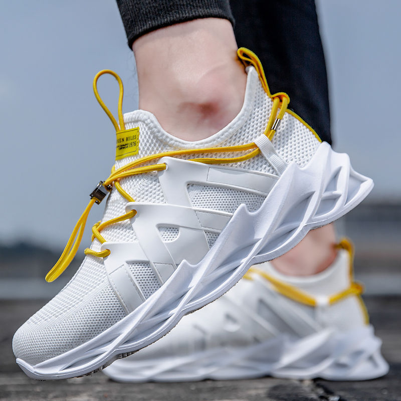 22 New Foreign Trade Supply Trend Wild Candy Color Flying Woven Sports Shoes Fashionable Breathable Casual Shoes Men&#039;s Shoes