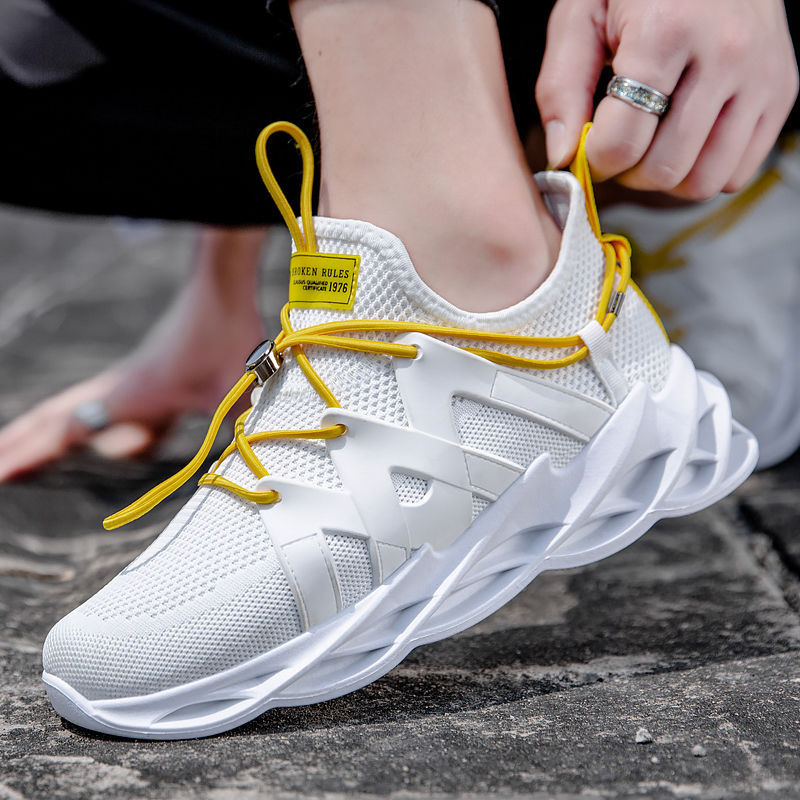 22 New Foreign Trade Supply Trend Wild Candy Color Flying Woven Sports Shoes Fashionable Breathable Casual Shoes Men&#039;s Shoes