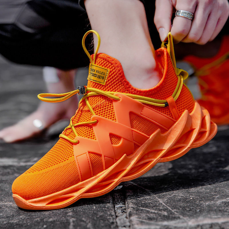 22 New Foreign Trade Supply Trend Wild Candy Color Flying Woven Sports Shoes Fashionable Breathable Casual Shoes Men&#039;s Shoes